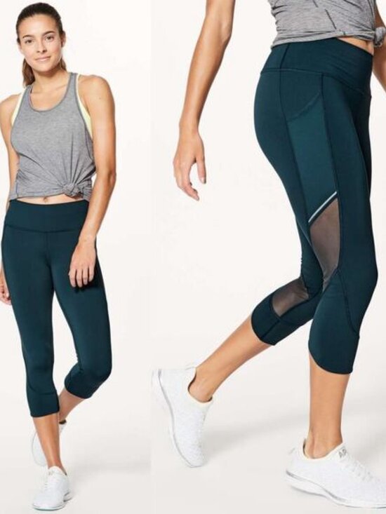 LULULEMON Home Stretch Crop 19" Size 4 Submarine - Picture 1 of 9